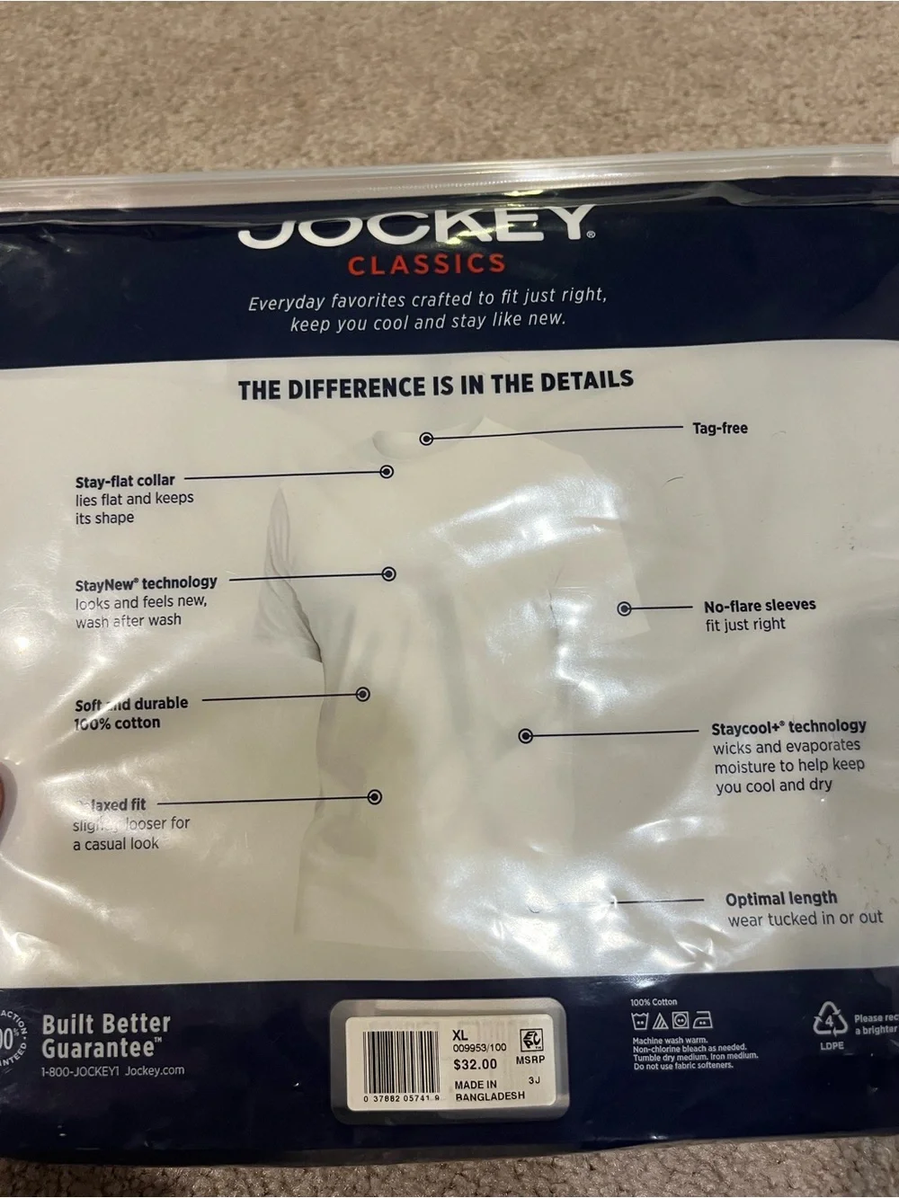 Jockey Classics 3 Pack Short Sleeve Crew Neck T-shirts